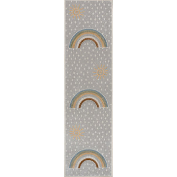 Minha Rainbow Dot Modern Machine-washable Area Rug